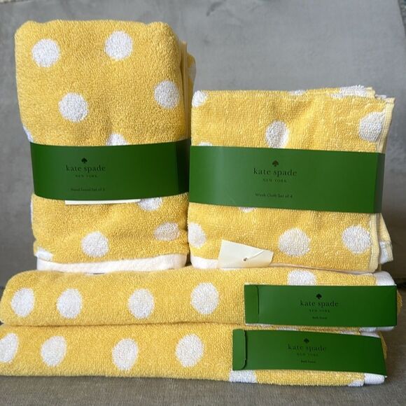 🔥Kate Spade Polkadot Towels Set of 8! - Picture 1 of 10
